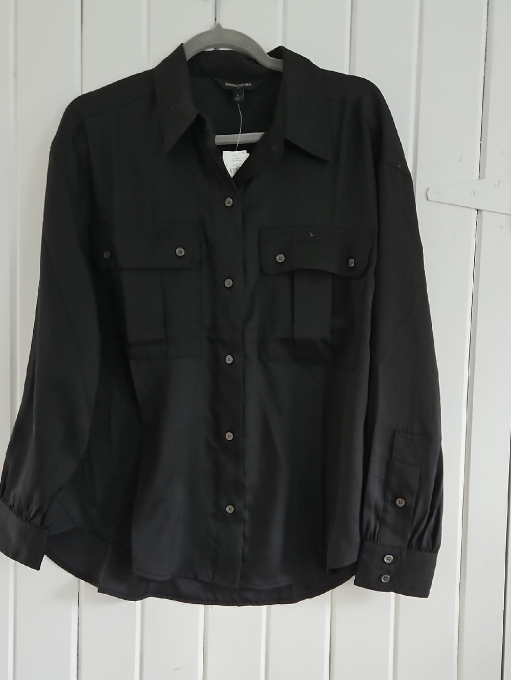 Banana Republic Black Long Sleeve Button-Down Shirt